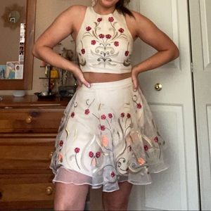 Two-piece flower dress